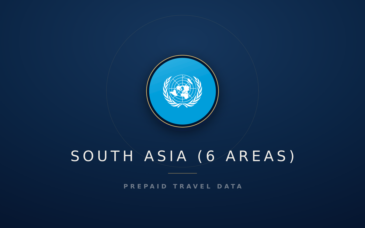 South Asia (6 areas) eSIM, prepaid travel data SIM and data plan — product hero